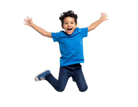 happy young man jumping