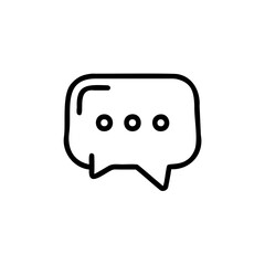 Outline chat bubble icon with three dots inside message speech