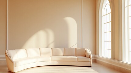 Elegance in Beige Tones: Modern Living Space with Minimalist Furniture