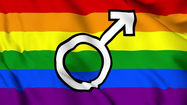 The Gay Male Pride Flag background, Realistic MLM (Men Loving Men) Pride Flag waving in the wind, LGBTQ Ocean Gay community symbol Perfect Loop 4K video. - Powered by Adobe