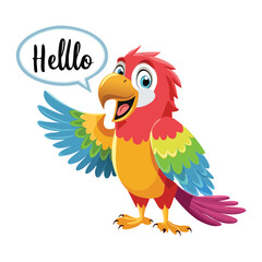 Playful Parrot Saying Hello With Open Wings