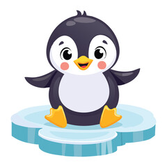 Sweet Penguin Character Sitting With Head Tilted