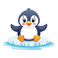 Cute Penguin Standing On Small Ice Floe
