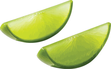 Vibrant green lime slices citrus fruit