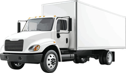 White box truck vehicle transportation