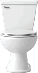 White ceramic toilet bowl with silver handle plumbing bathroom