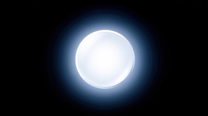Bright glowing orb with soft halo effect against a dark background, creating a sense of mystery and intrigue, ideal for abstract or conceptual design projects