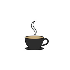 Obraz premium Minimal Coffee Cup Icon – Hot Drink Vector Illustration for Café, Menu & Logo Design