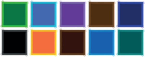 Colorful 3D Square Frame Button Set – Blank Web and Paper Design Templates for Banners, Business Cards, Labels, and Photo Borders – Isolated Vector Elements Collection for Web and Graphic Art