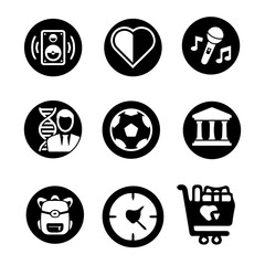 Set of simple icons on a theme hobbies vector image 3