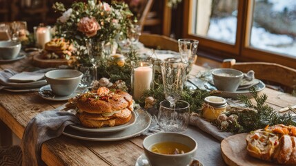 Fototapeta premium Festive table setting