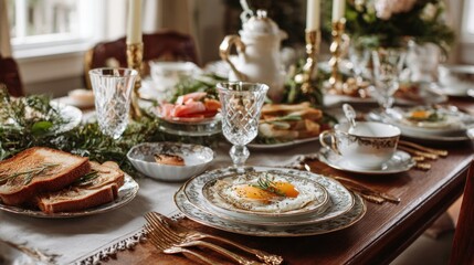 Fototapeta premium Formal breakfast setting