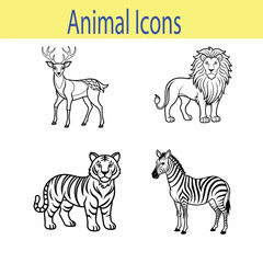 Obraz premium 4 icon set on 4000x4000 px Template