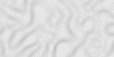 Modern design with contour abstract map relief line grey pattern with seamless topography background, geographic mountain relief abstract lines grey landscape design texture wavy curve shapes.