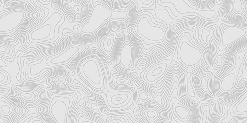 Modern design with contour abstract map relief line grey pattern with seamless topography background, geographic mountain relief abstract lines grey landscape design texture wavy curve shapes.