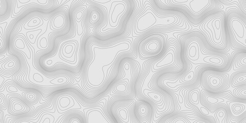 Modern design with contour abstract map relief line grey pattern with seamless topography background, geographic mountain relief abstract lines grey landscape design texture wavy curve shapes.
