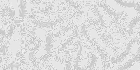 Modern design with contour abstract map relief line grey pattern with seamless topography background, geographic mountain relief abstract lines grey landscape design texture wavy curve shapes.