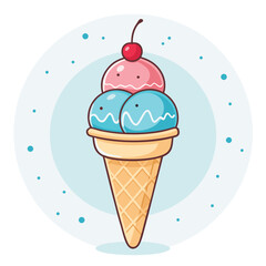 Ice cream logo clipart set. Colorful cone ice cream icon clip art in pictogram style vector illustration color pastel sweet dessert collection.	
