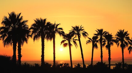 Fototapeta premium Silhouettes of palm trees