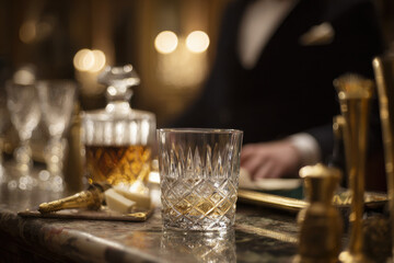 luxurious cocktail evening reflecting opulence and success reminiscent of great gatsby