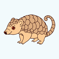 Cartoon Armadillo Illustration Fun Wildlife Animal Vector for Educational & Digital Art Projects