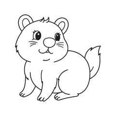 Cartoon Groundhog Coloring Illustration – Outline Animal Vector for Printables, Nursery Art & Gift Merch