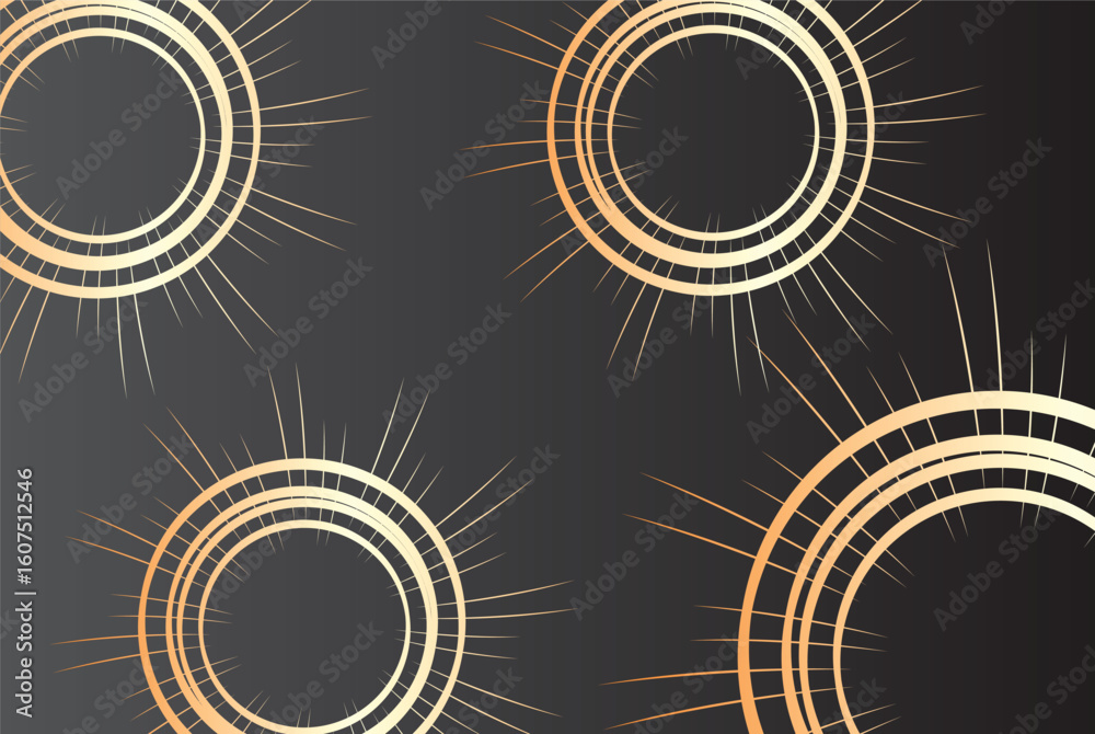 Poster abstract geometric color lines pattern on black background. elegant dark color with textured modern 