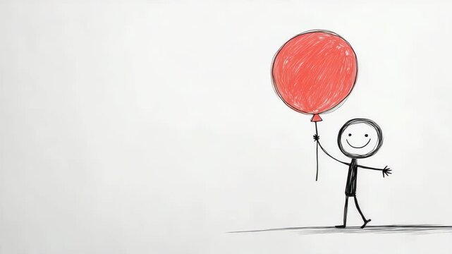 Two characters separated by a balloon, showing the bond of friendship despite physical distance.