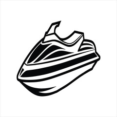 Line Art Jet Ski Icon on White Background