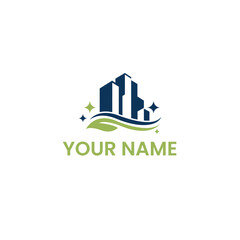 Obraz premium green city logo