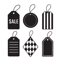 A vector set of blank retail price tags and discount sale labels for shopping and business promotion design