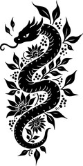 Obraz premium dragon tattoo skull tattoo, rose tattoo, art vector