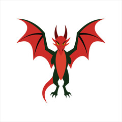 Powerful Dragon Logo with Spread Wings