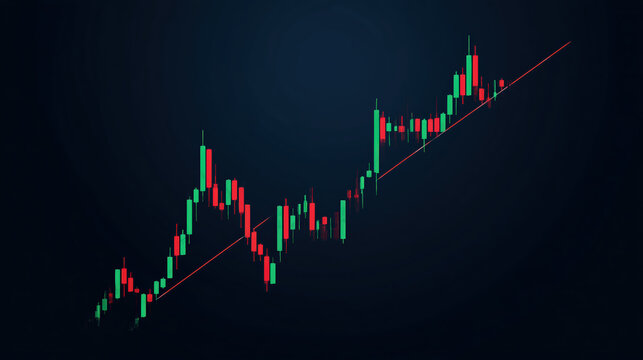 Market uptrend analysis financial charts data visualization dark theme technical perspective stock market insights