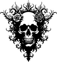 Obraz premium dragon tattoo tribal skull tattoo, rose tattoo gothic art, , flower vector art