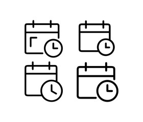 Calendar and Clock Icon – Schedule, Planning & Time Management Vector