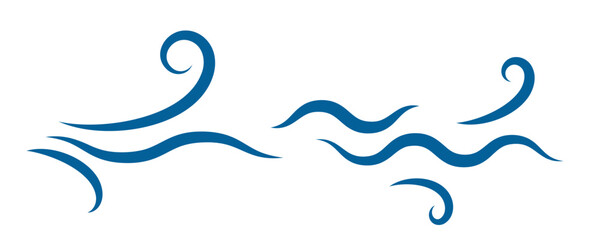 Wind blow vector icon. Fresh air motion, windy wave, cartoon smoke and motion vapor