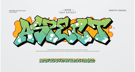 Aspect Graffiti Font. Bold Urban Style with Colorful Drip Effect	

