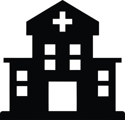 Obraz premium Hospital silhouette vector