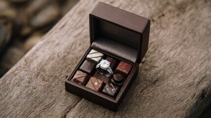 Elegant chocolates and ring