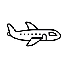 Outline of a jet airplane with wings and tail aircraft travel