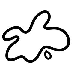 Abstract black ink splash shape isolated on white background  