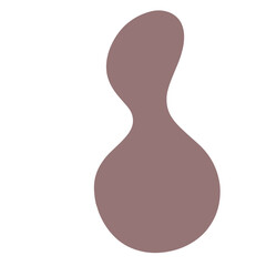 Fototapeta premium Abstract brown shape with smooth curves on white background 