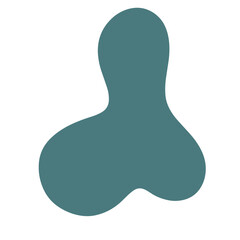 Obraz premium Abstract teal shape with organic curves on white background 