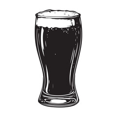 Beer mug silhouette Vector isolated on white background