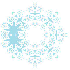 Light Blue Geometric Snowflake Graphic
