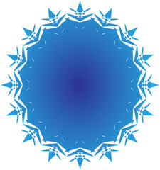 Blue Snowflake Geometric Pattern