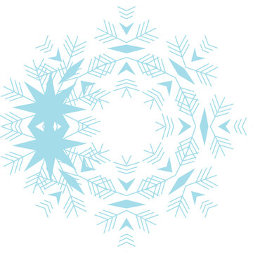 Light Blue Geometric Snowflake Graphic