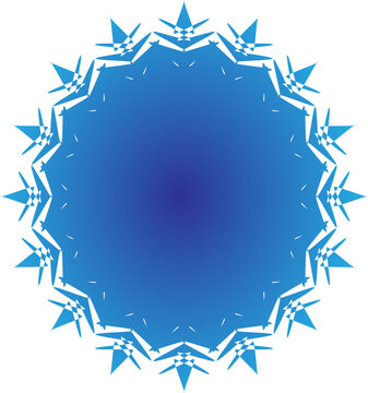 Blue Snowflake Geometric Pattern