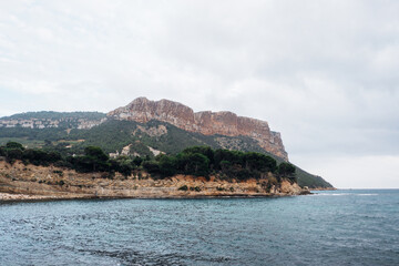 Cap Canaille viewed from Cassis, Calanques National Park, Southern France.